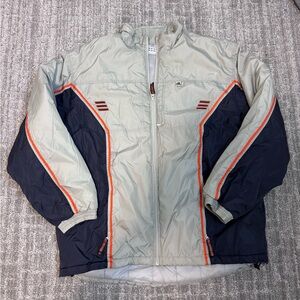 Vintage adidas Men's Gray and Navy Y2K puffer Jacket Sz L